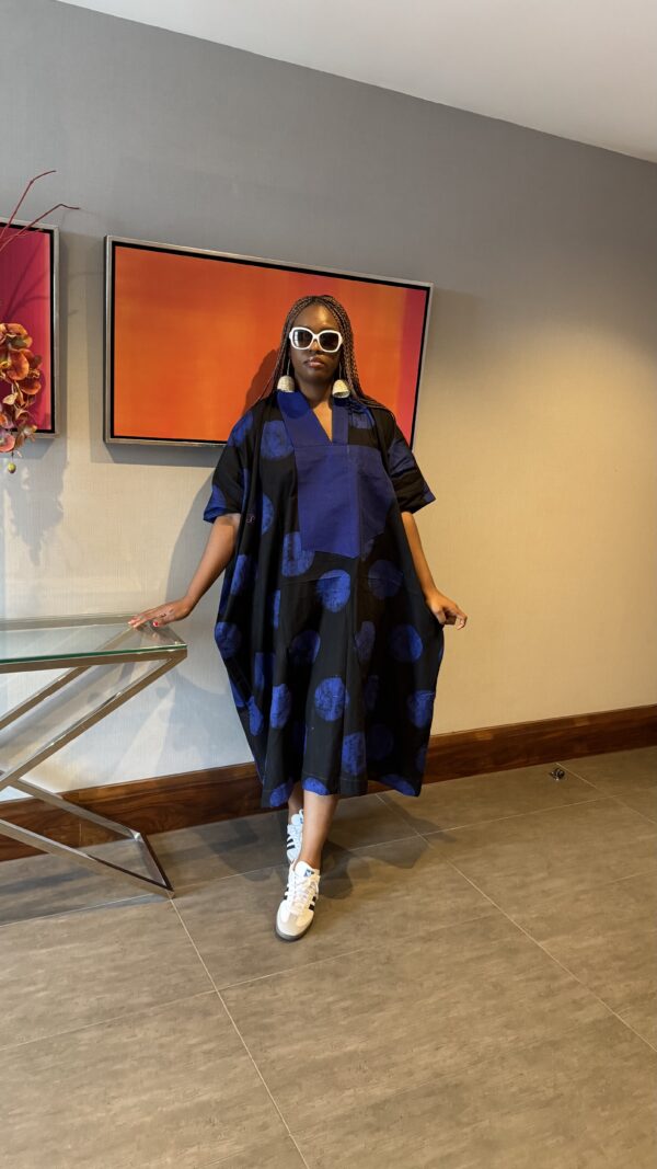Purple/black 3/4 cotton maxi - Image 2