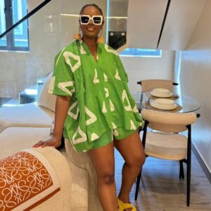 Lemon Agbada Short Set