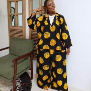 Black and Yellow Pant Set