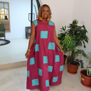 Purple and Blue Maxi Dress