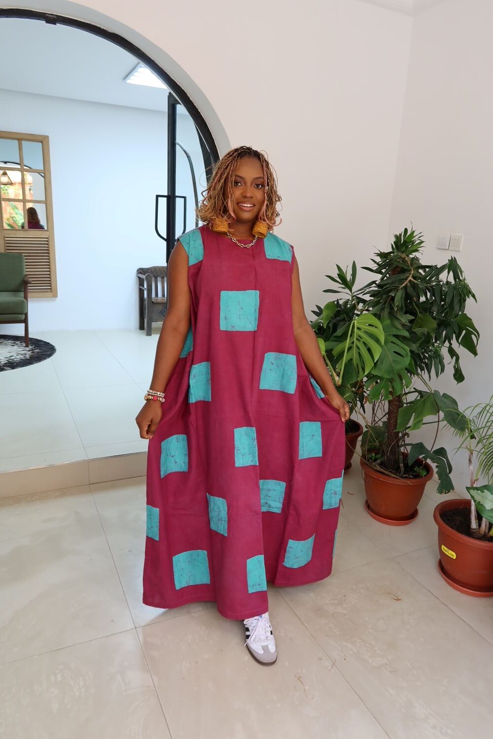 Purple and Blue Maxi Dress