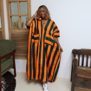 Yellow and Black Stripe Maxi Dress