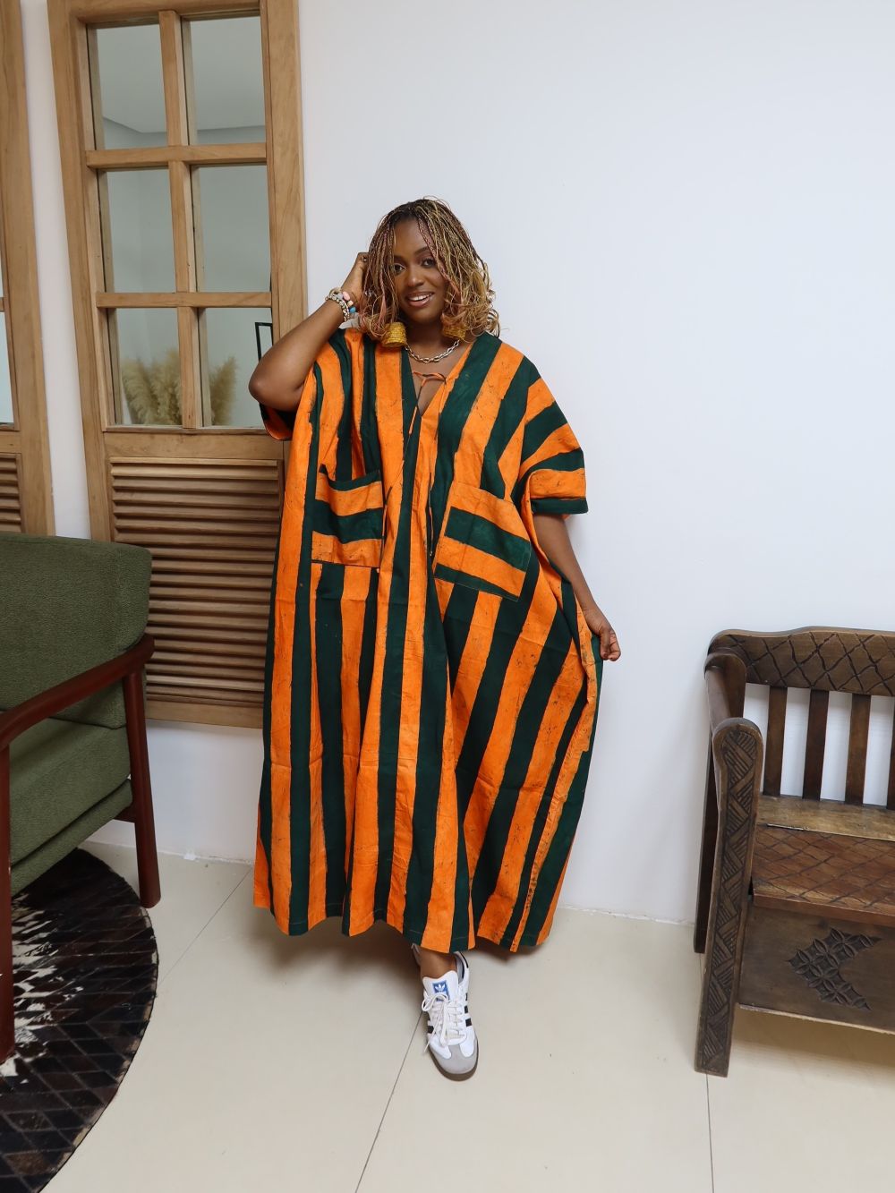 Yellow and Black Stripe Maxi Dress