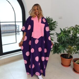 Blue and Pink Maxi Dress