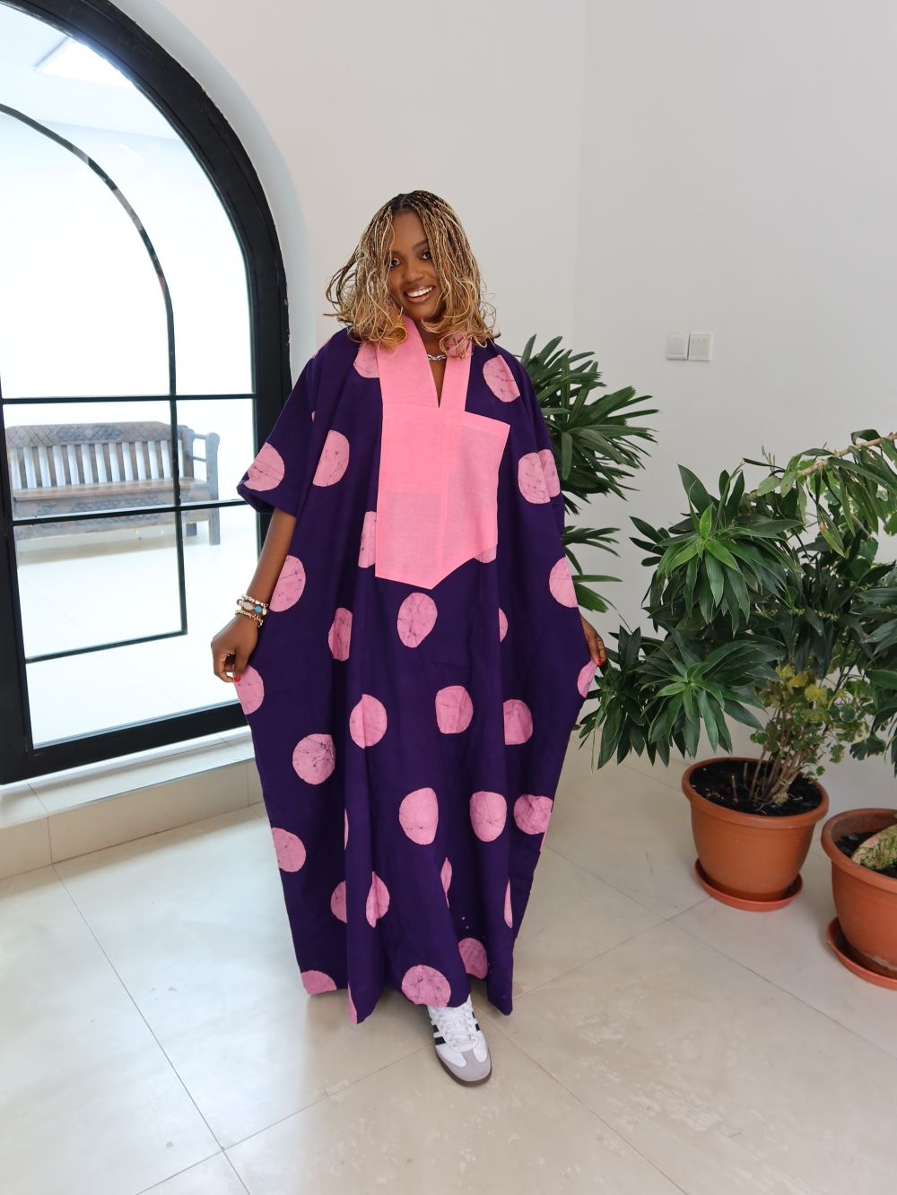 Blue and Pink Maxi Dress