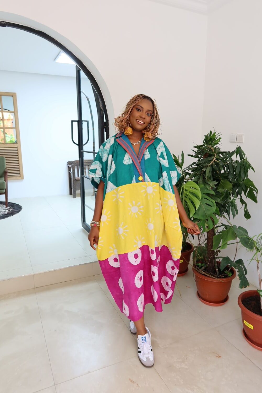 Multi-Coloured Design Maxi Dress