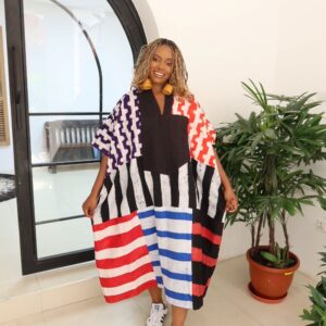 Multi-Coloured Stripe Maxi Dress