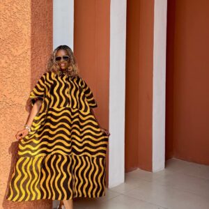 Yellow and Black Maxi Dress