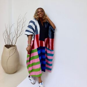 Multi-Coloured Stripe Maxi Dress