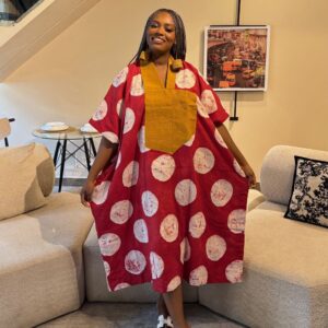 Red and White Maxi Dress