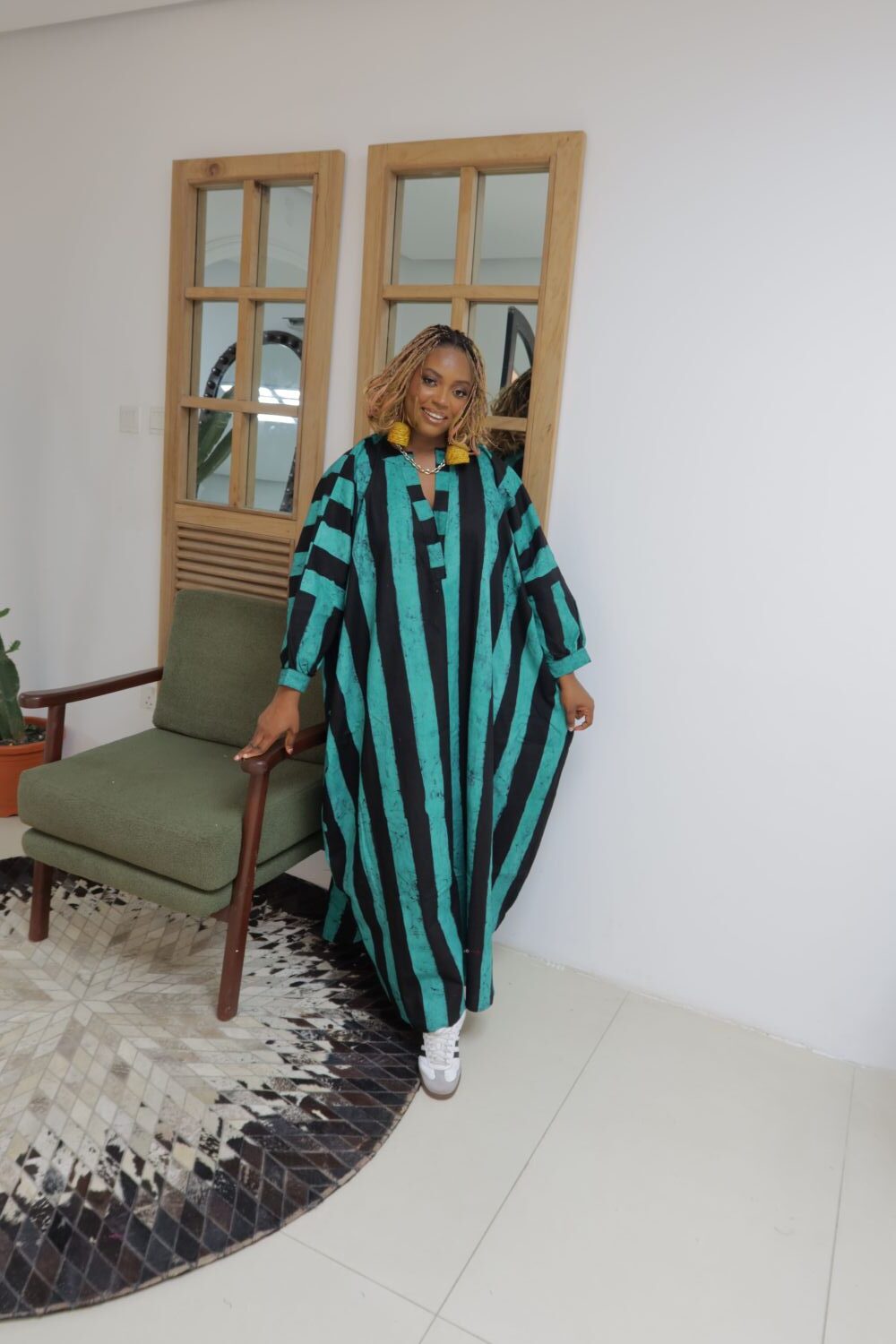 Blue and Black Maxi Outfit