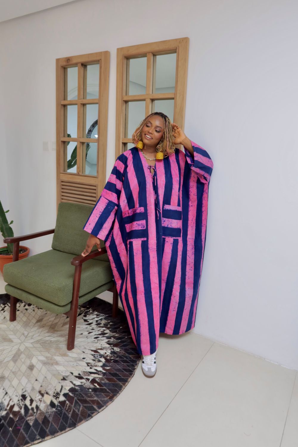 Pink and Blue Stripe Maxi Outfits