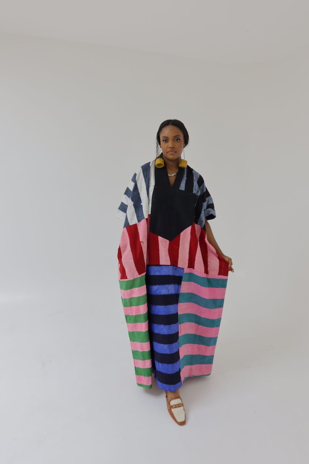 Ankle Length Multicolored Stripe Maxi