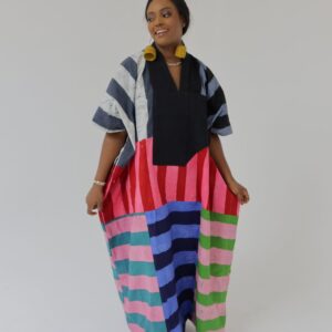 Ankle Length Multicolored Stripe Maxi