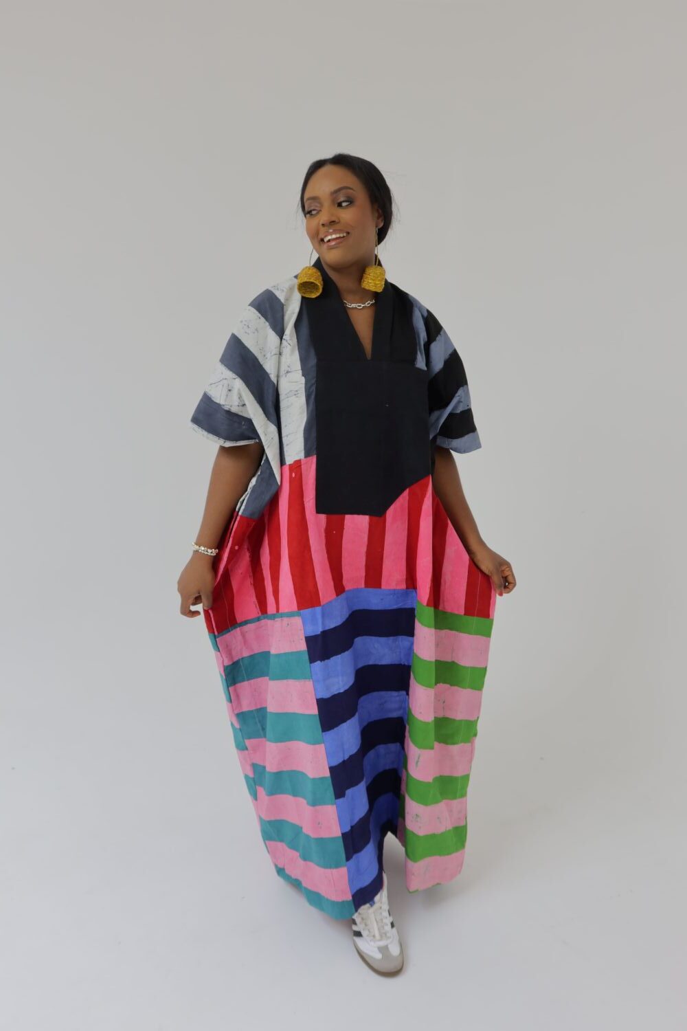 Ankle Length Multicolored Stripe Maxi