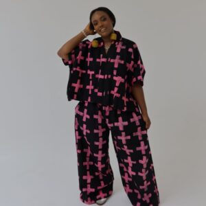 Pink Cross Pant Set