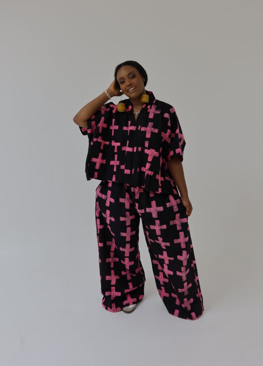 Pink Cross Pant Set