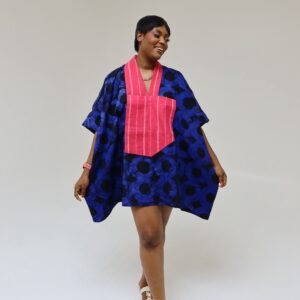 Blue agbada short dress