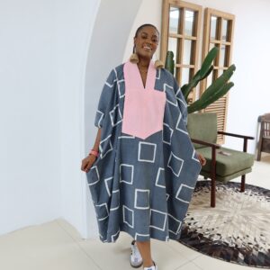 Grey square 3/4 maxi