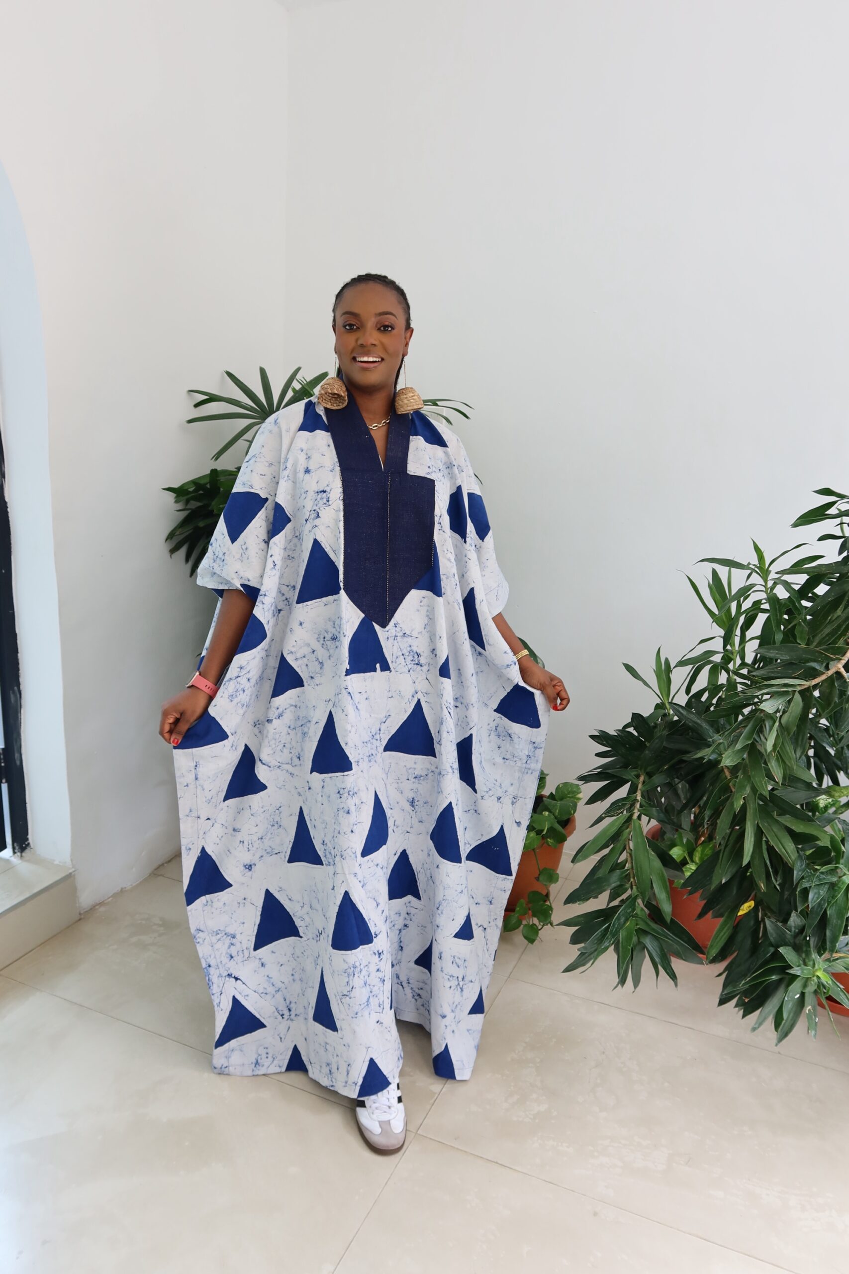 Blue triangle full length maxi