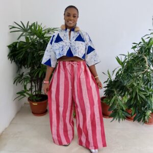 Stripe and triangle mix and match pant set