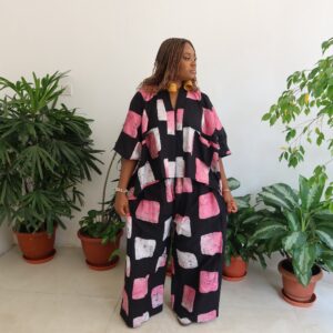 Multicolored box agbada set