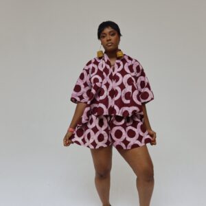 Brown agbada short set