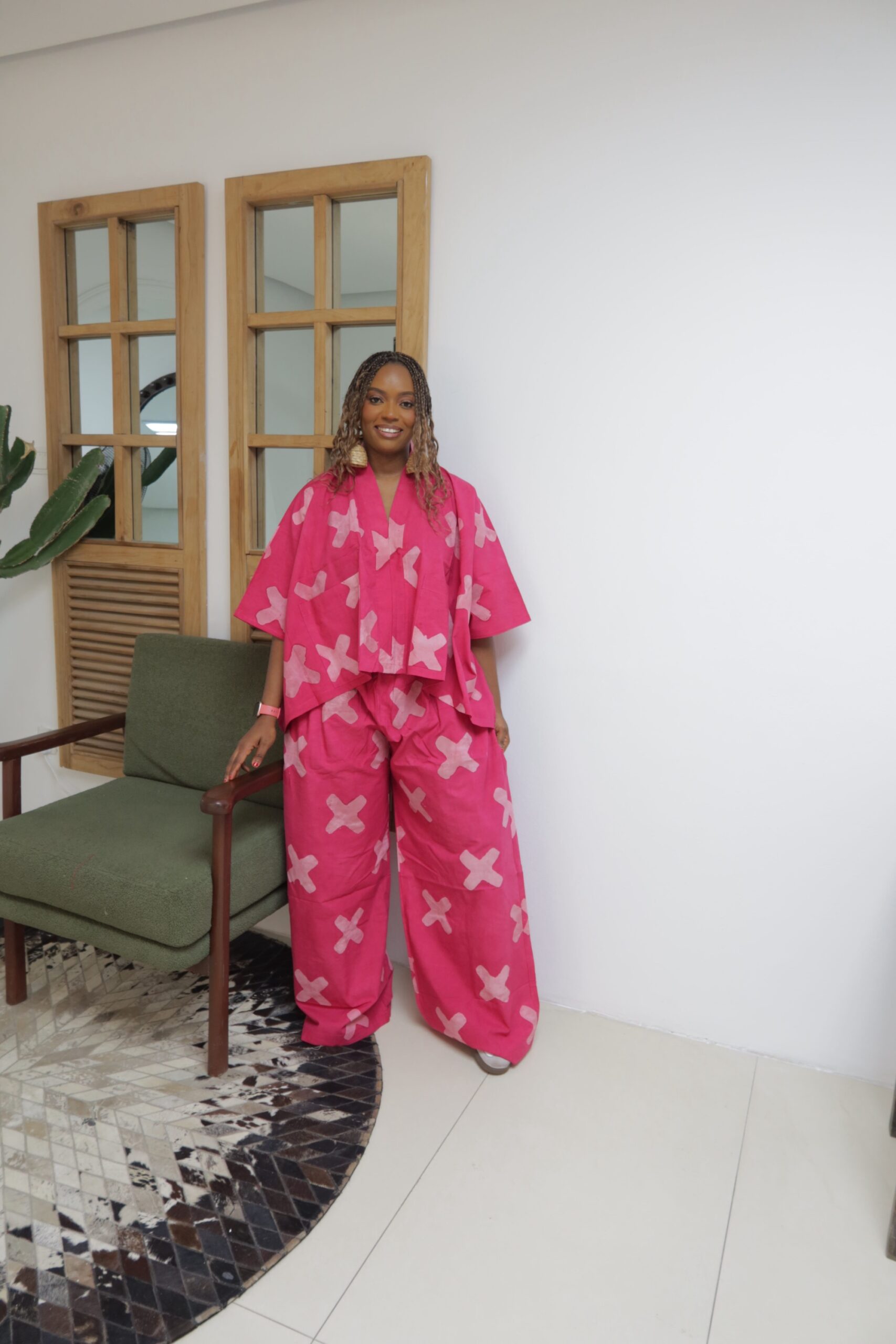 Pink x agbada pant set - Image 3