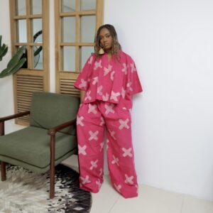 Pink x agbada pant set