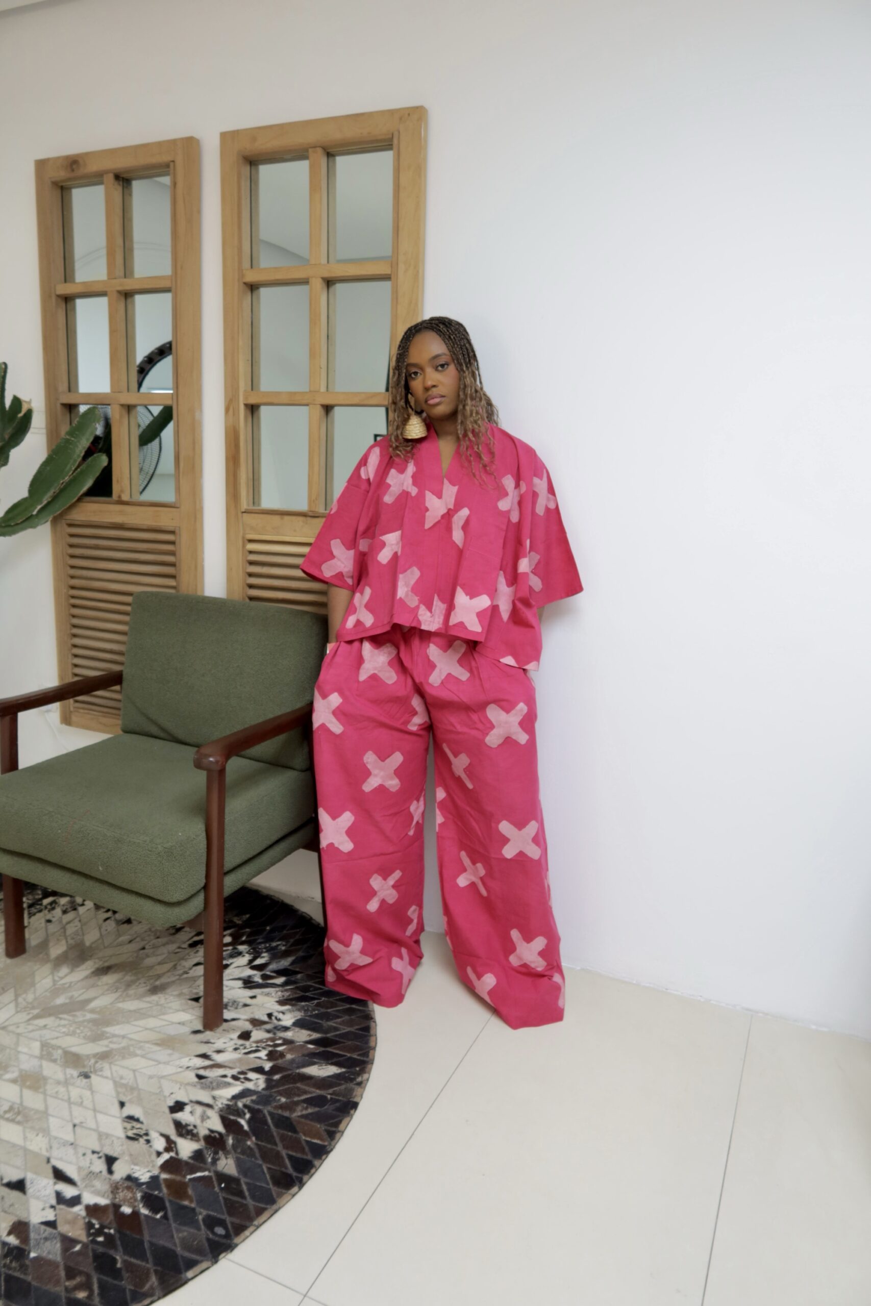 Pink x agbada pant set