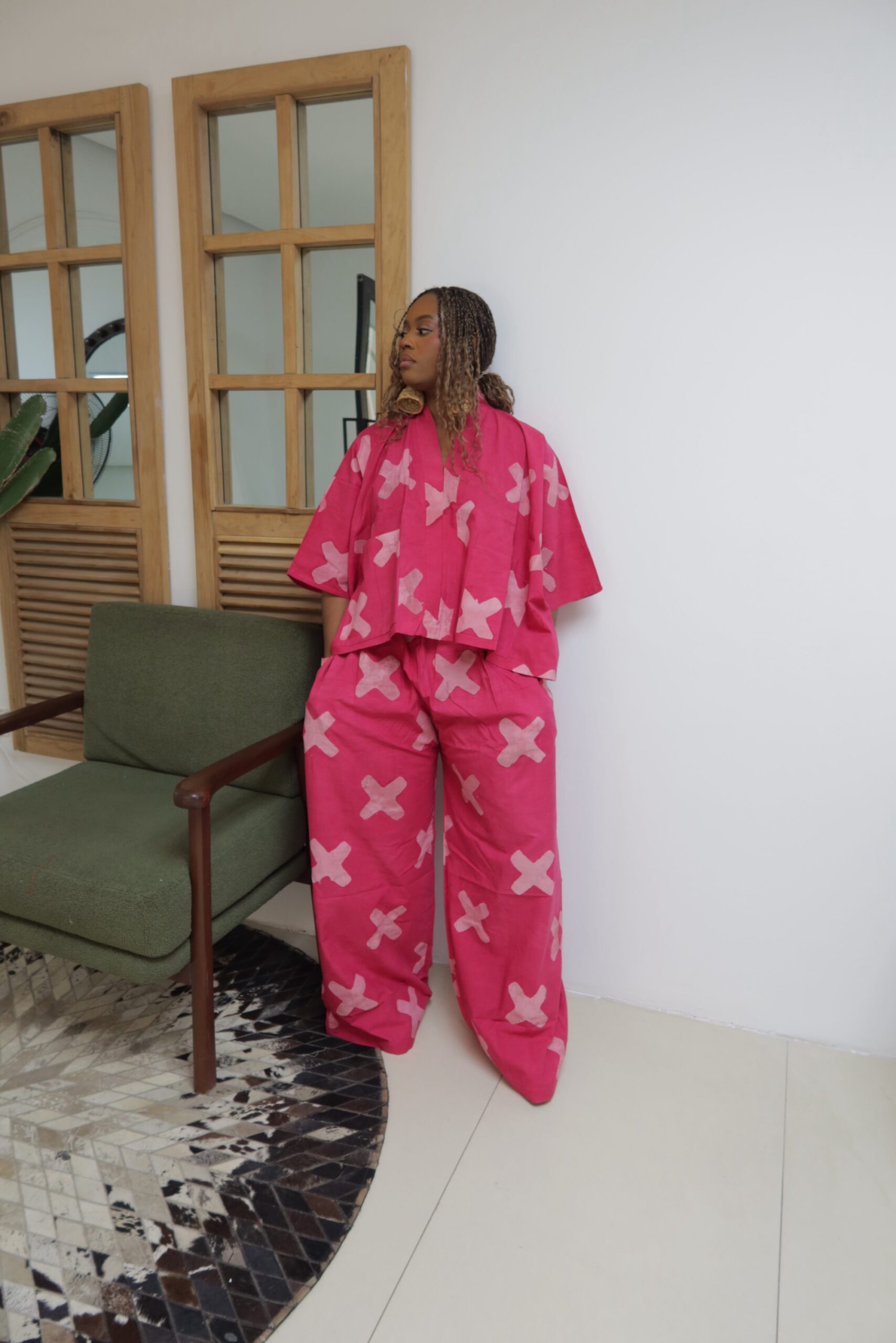 Pink x agbada pant set - Image 2