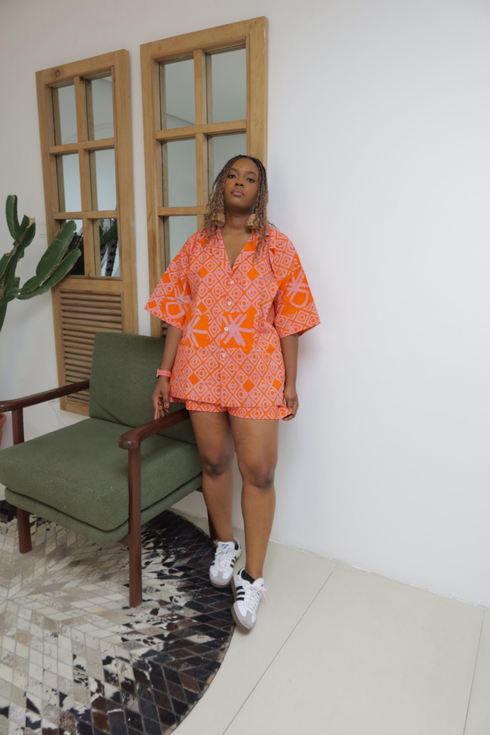 Orange Aztec shirt set - Image 3