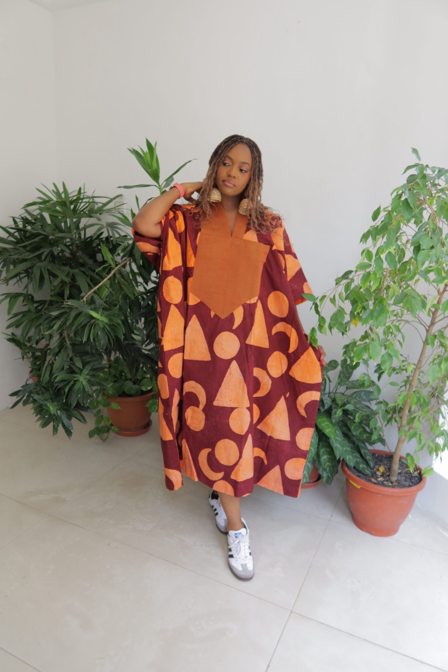 Wine/orange 3/4 maxi - Image 2