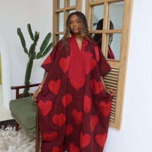 Red hearts full length maxi