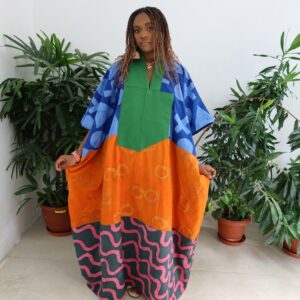 Multicolored full length maxi