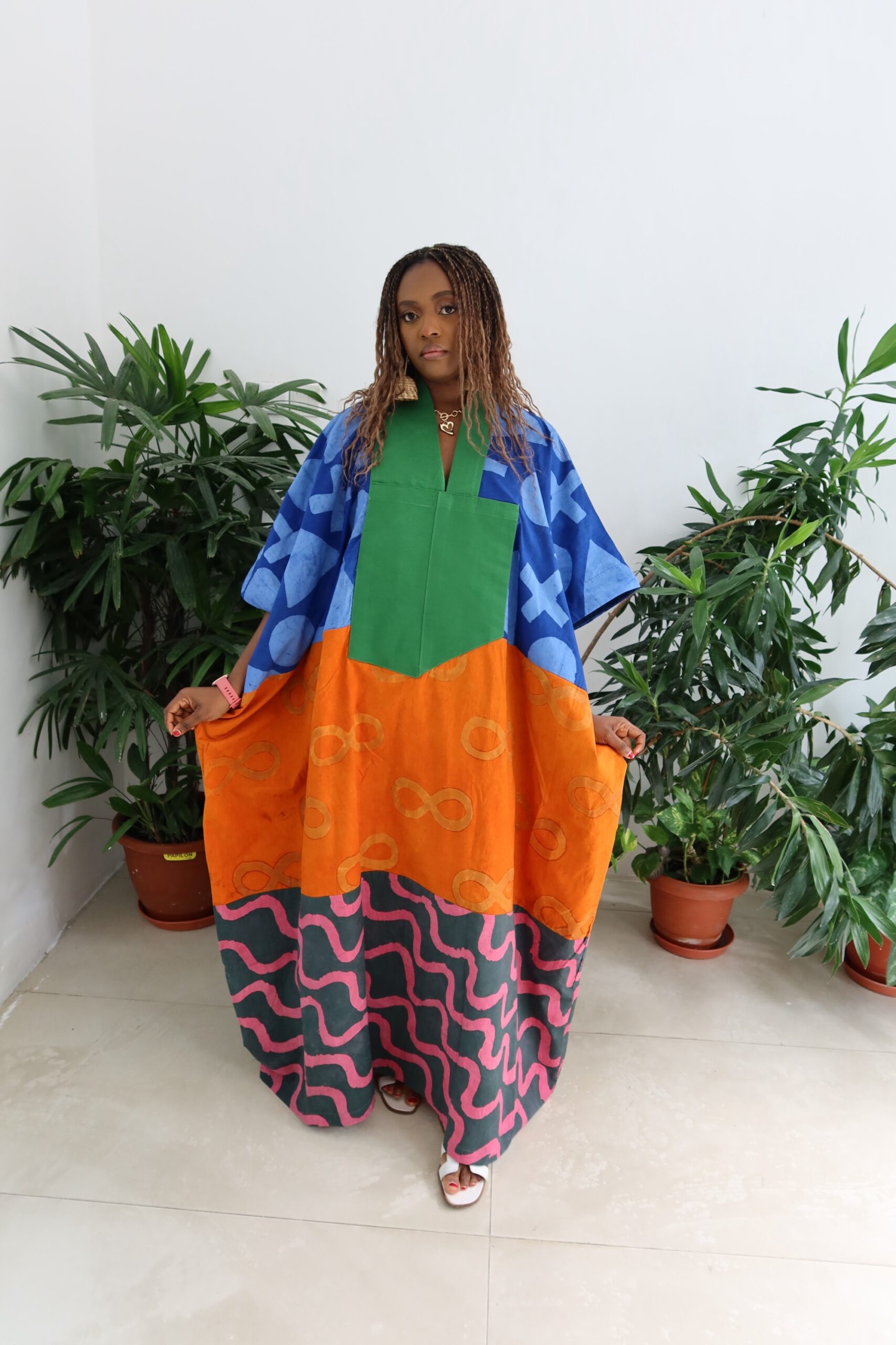 Multicolored full length maxi